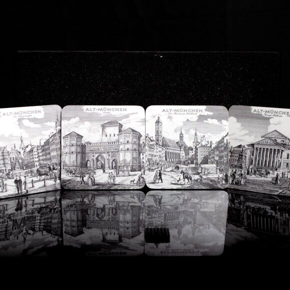 Vintage Alt-München Coasters By Schuberth Set Of 4 - Picture 1 of 8